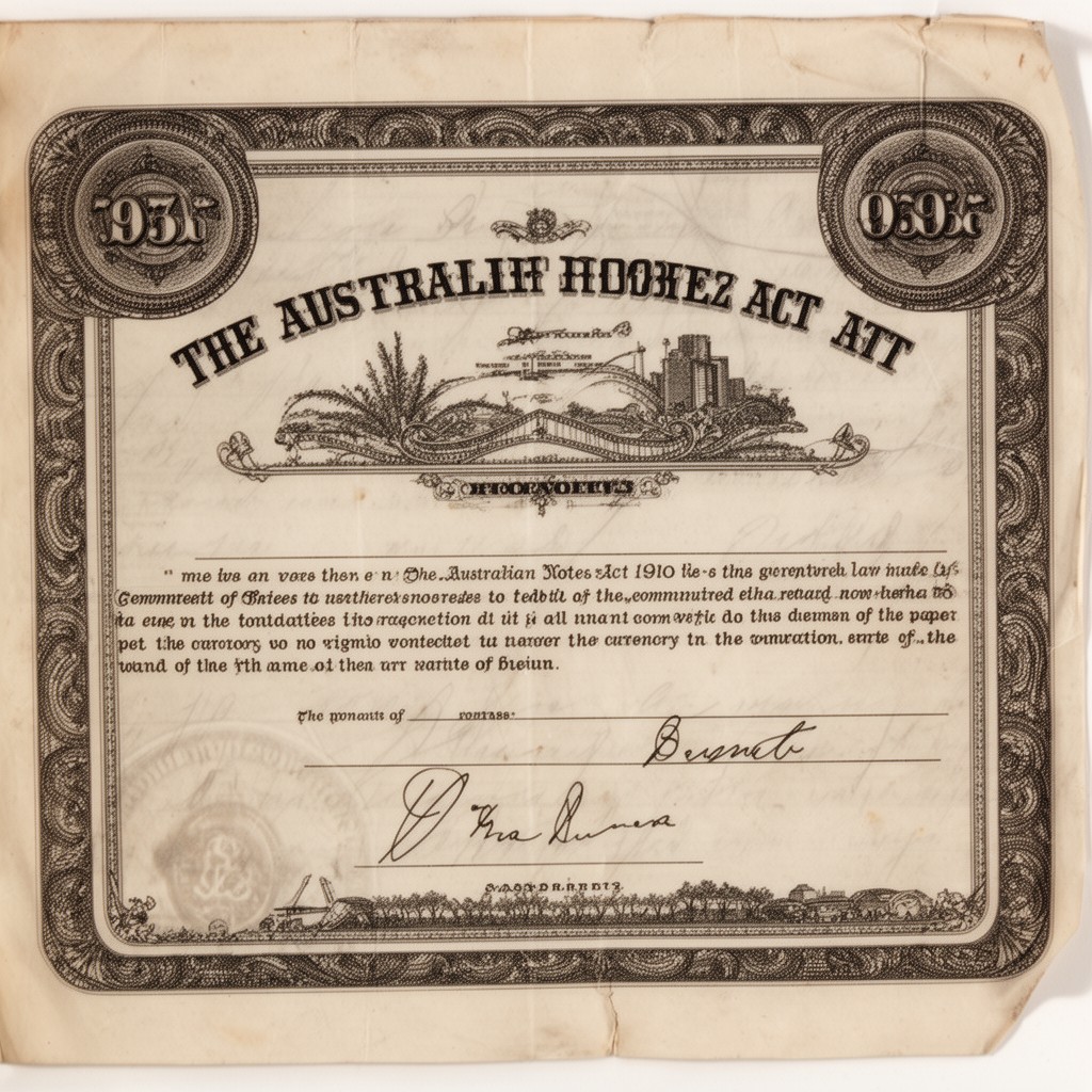 AI-generated illustration of Australian Notes Act 1910