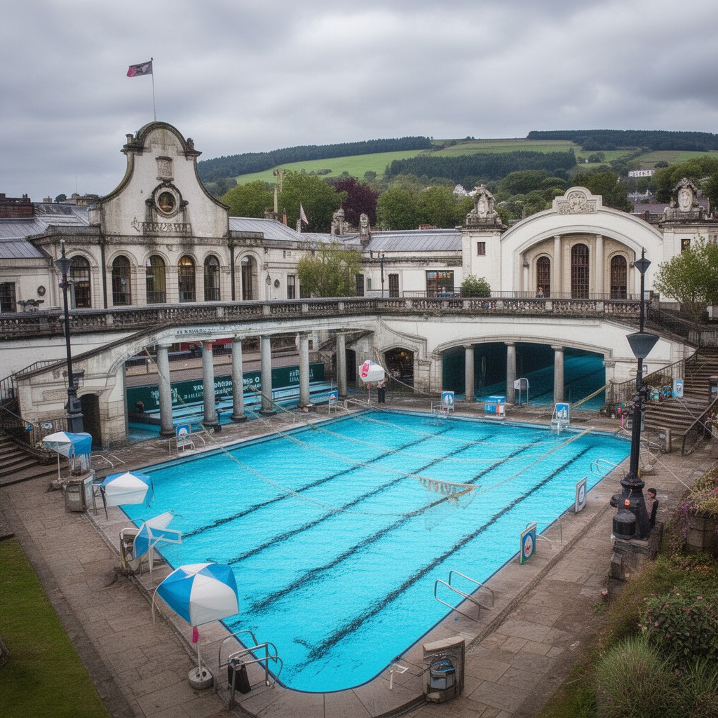 AI-generated illustration of National Lido of Wales