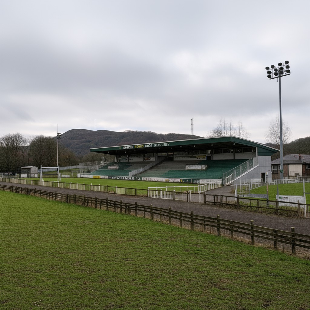 AI-generated illustration of Sardis Road rugby stadium