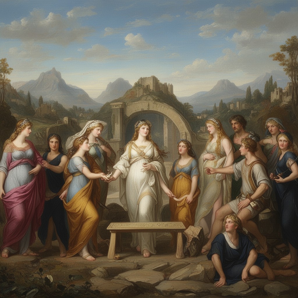 AI-generated illustration of judgment of Paris