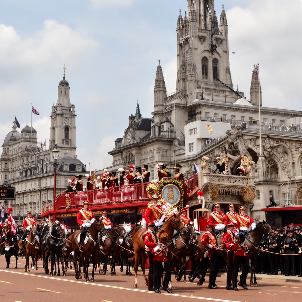 AI-generated illustration of Trooping the Colour