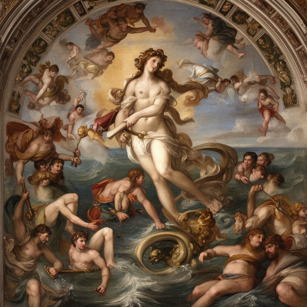 AI-generated illustration of The Triumph of Galatea