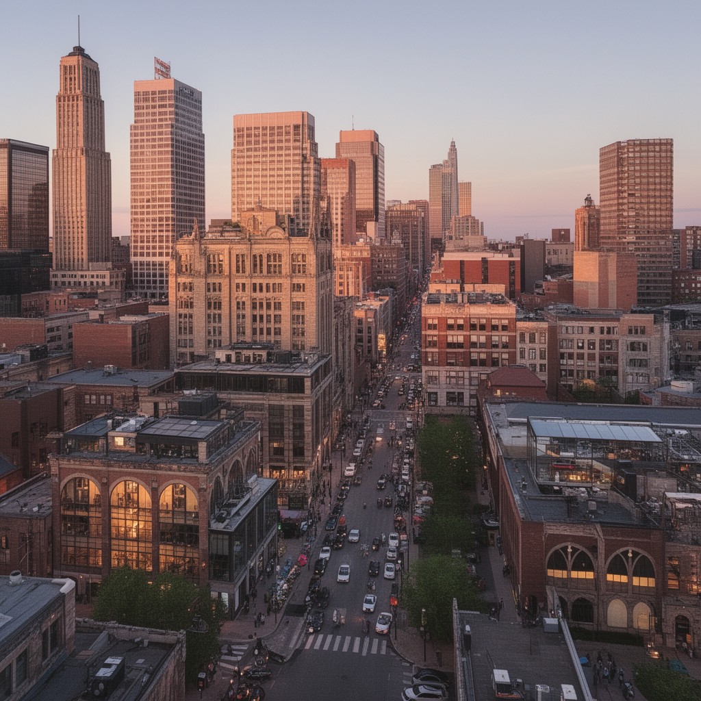 AI-generated illustration of Midtown Detroit