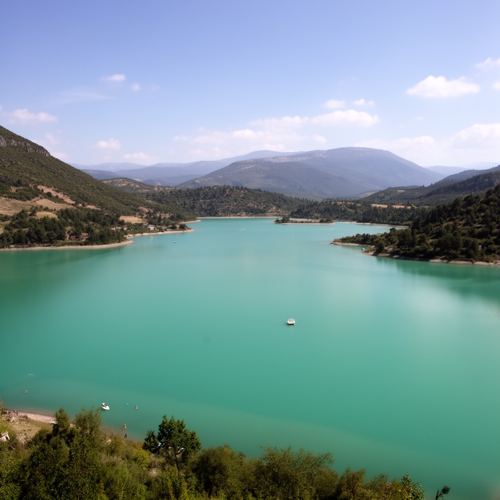 AI-generated illustration of Lac de Montbel