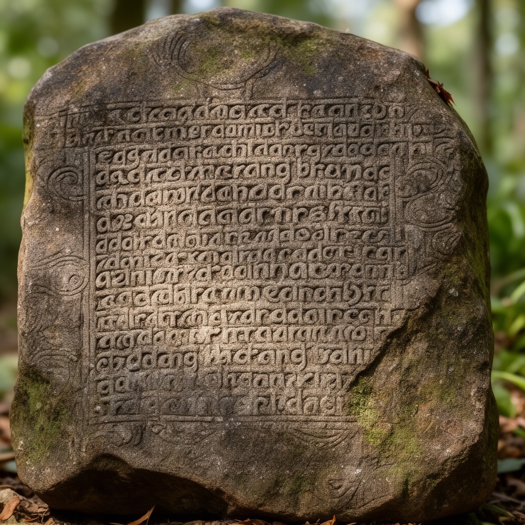 AI-generated illustration of Karang Brahi inscription