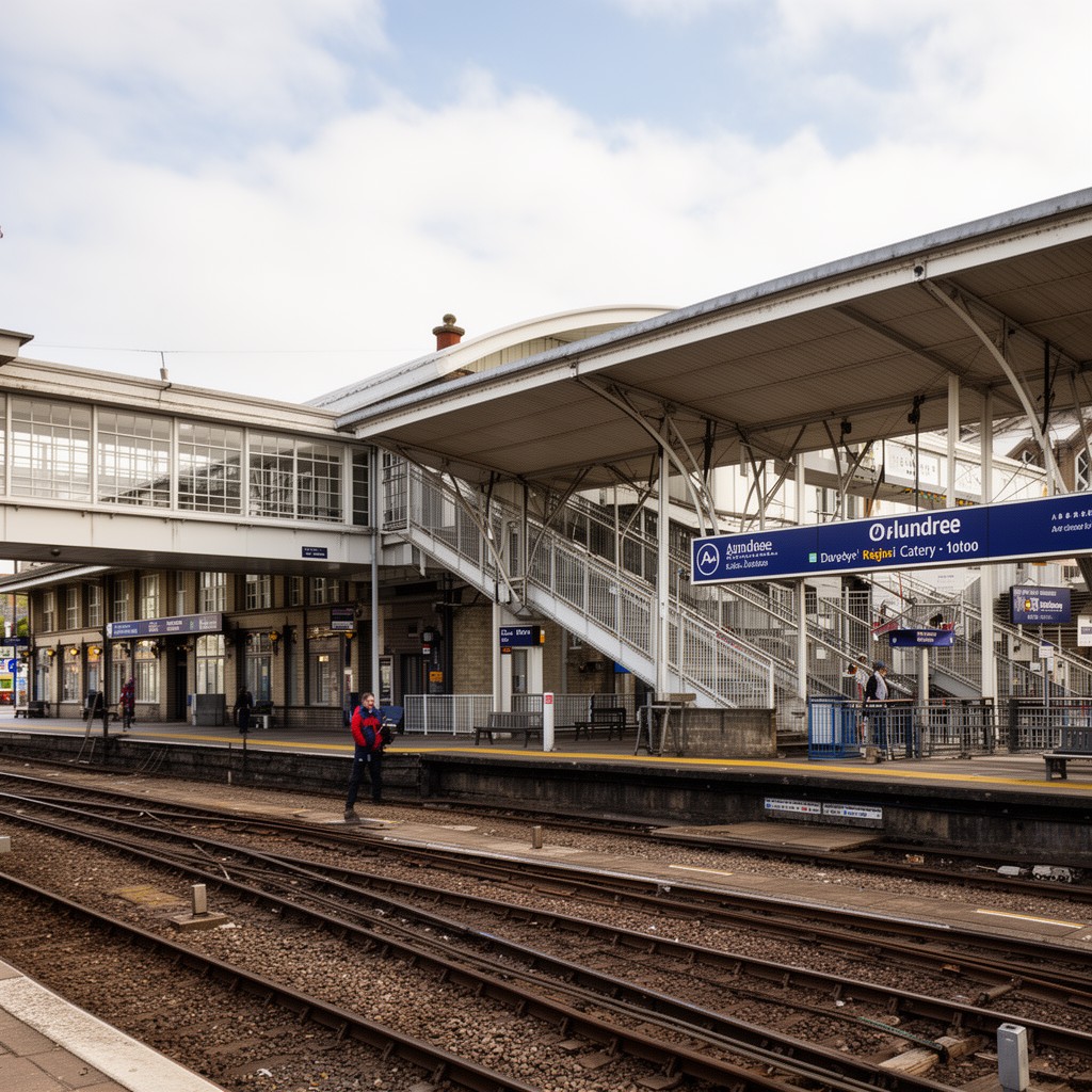 AI-generated illustration of Dundee railway station