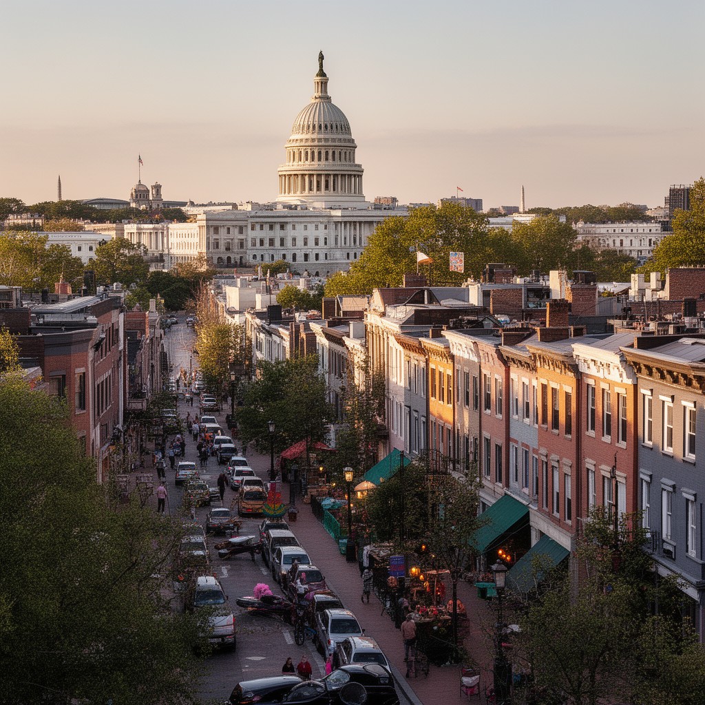 AI-generated illustration of Capitol Hill neighborhood