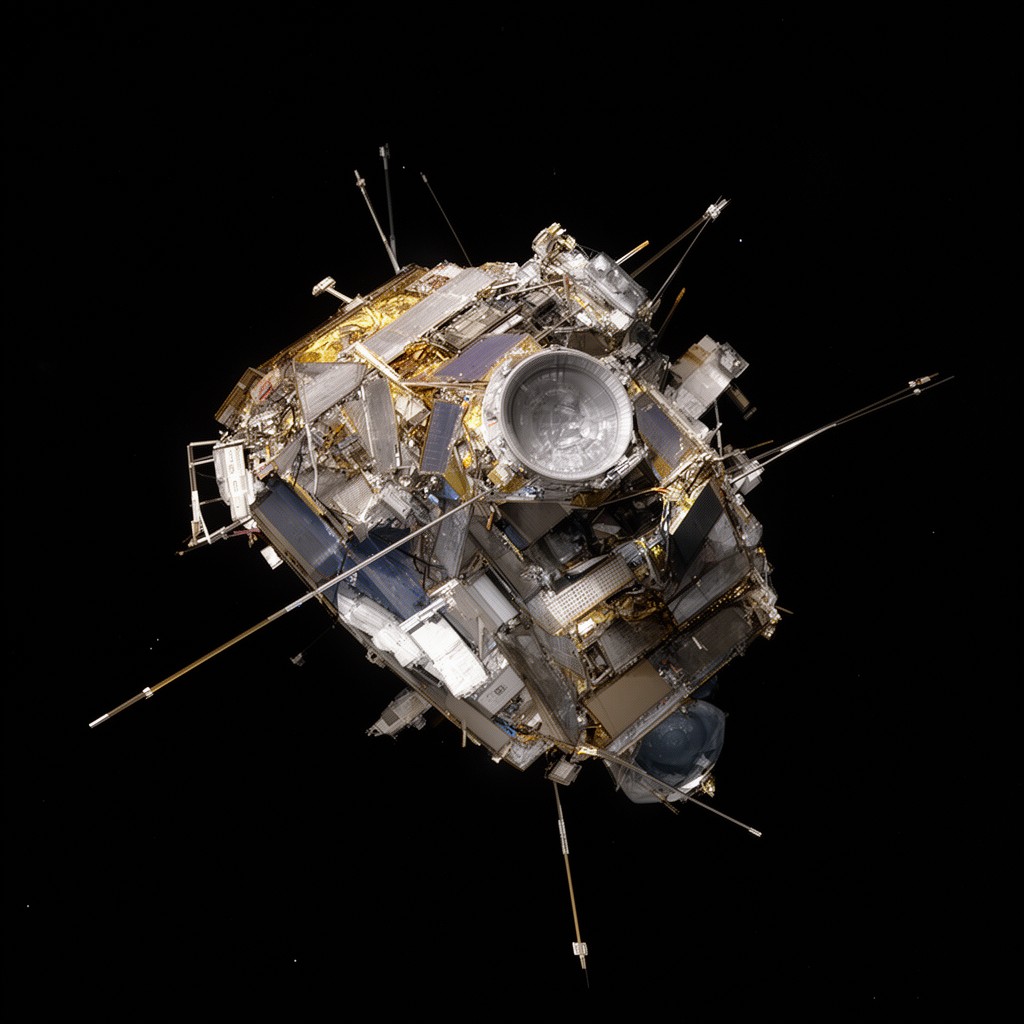 AI-generated illustration of Hayabusa spacecraft