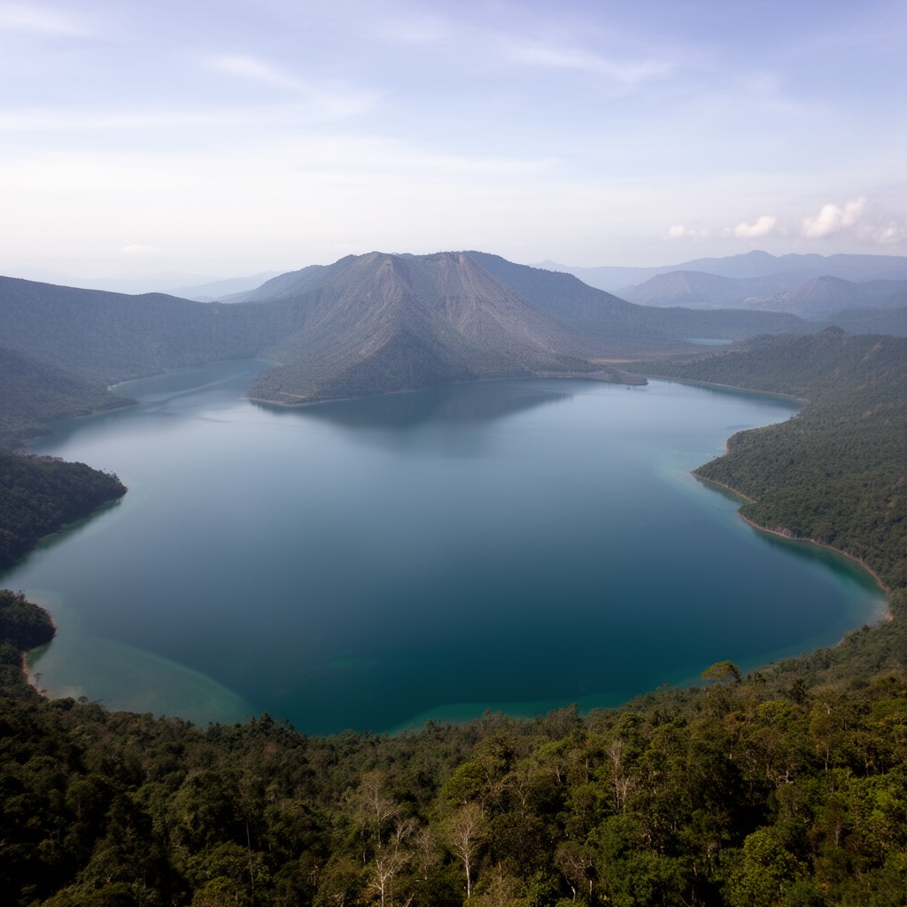 AI-generated illustration of Lake Toba