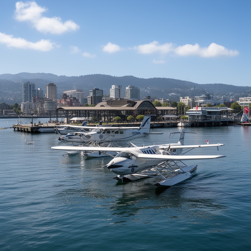 AI-generated illustration of Victoria Inner Harbour Airport