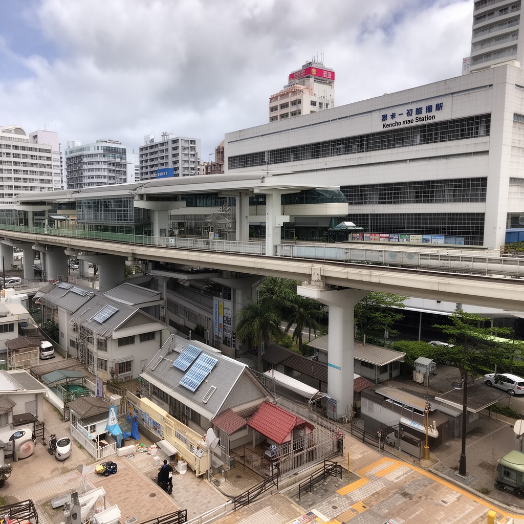 AI-generated illustration of Kencho-mae Station