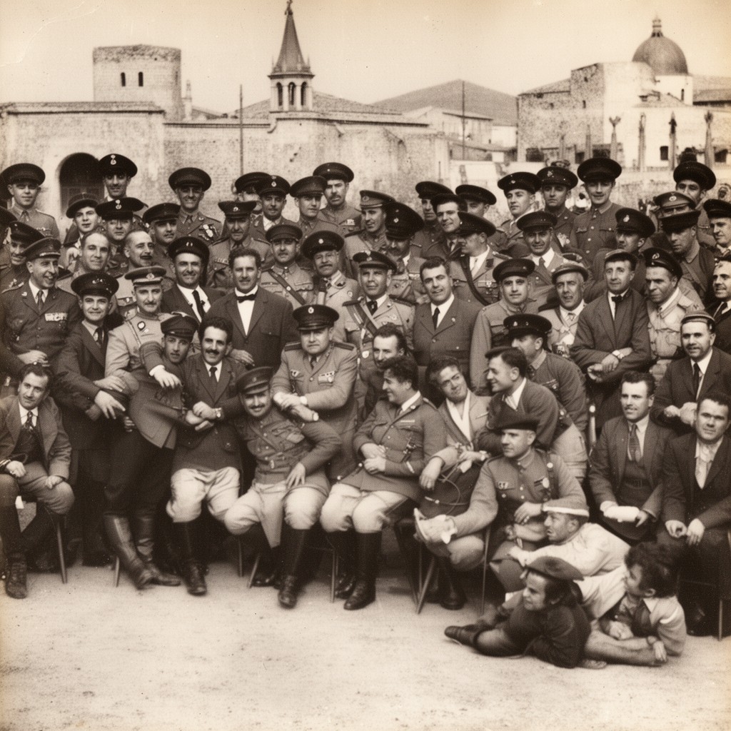 AI-generated illustration of Nationalist command in the Spanish Civil War