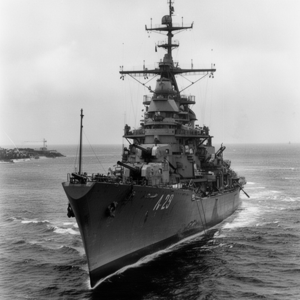 AI-generated illustration of USS Northampton (CA-26)