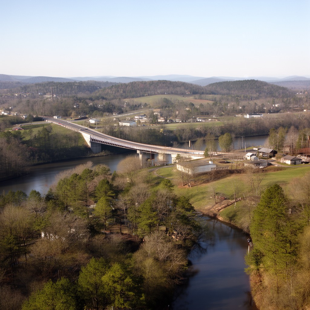 AI-generated illustration of Tennessee–Kentucky border