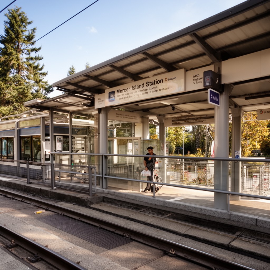 AI-generated illustration of Mercer Island Station