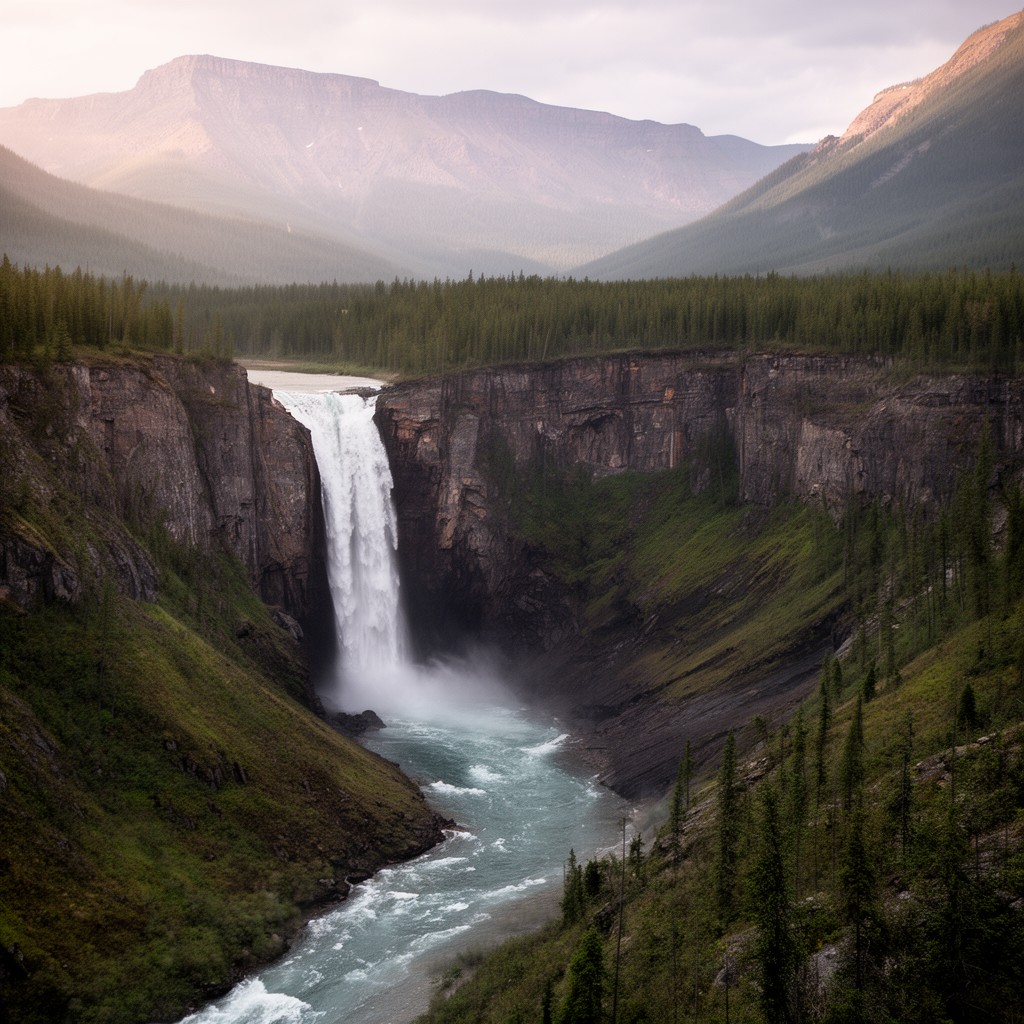 AI-generated illustration of Nahanni National Park Reserve