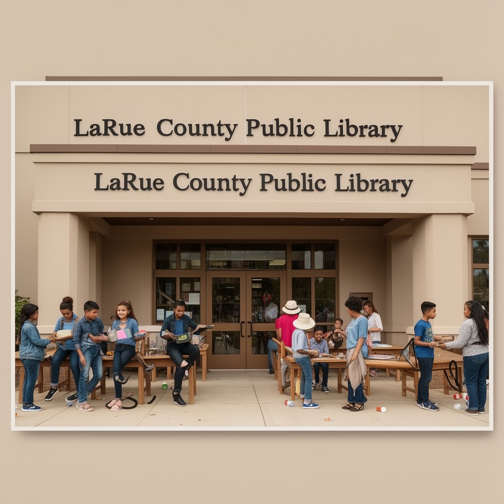 AI-generated illustration of LaRue County Public Library