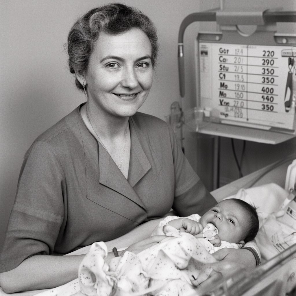 AI-generated illustration of Virginia Apgar