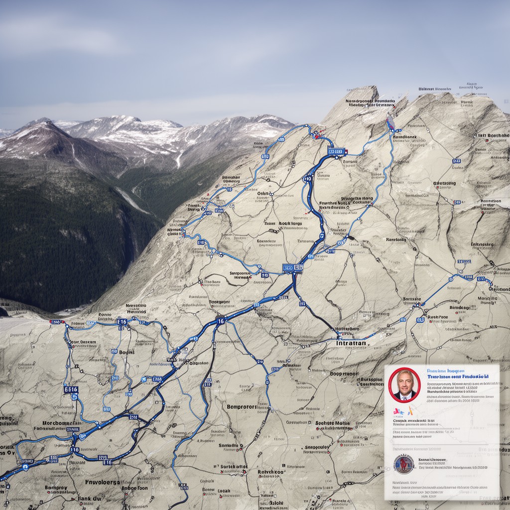 AI-generated illustration of European route E16