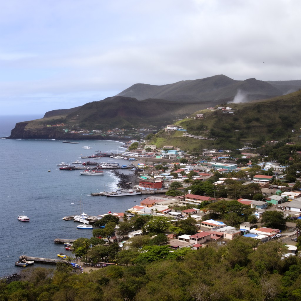 AI-generated illustration of Puerto Baquerizo Moreno, Ecuador