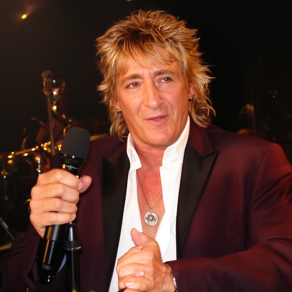 AI-generated illustration of Rod Stewart