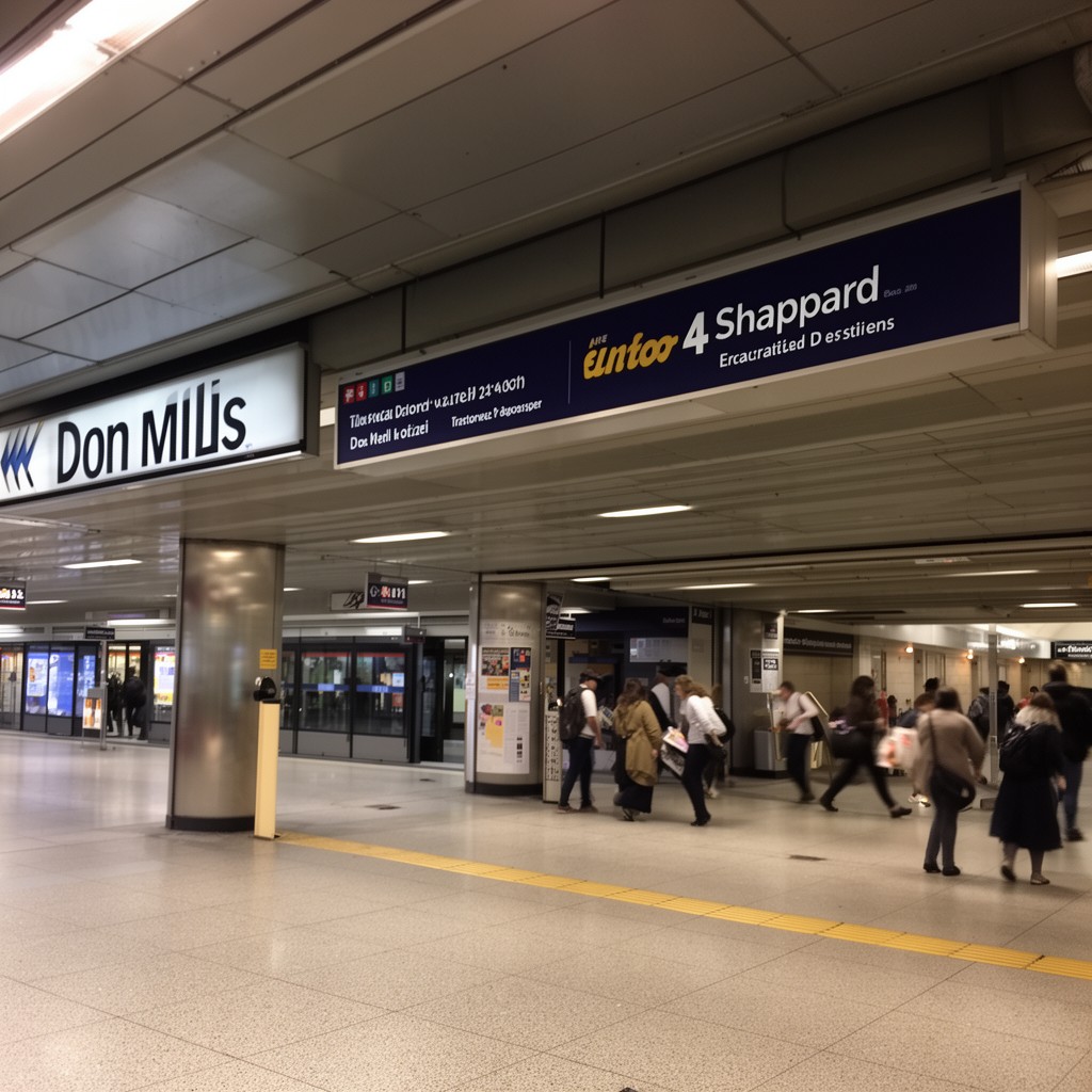 AI-generated illustration of Don Mills station