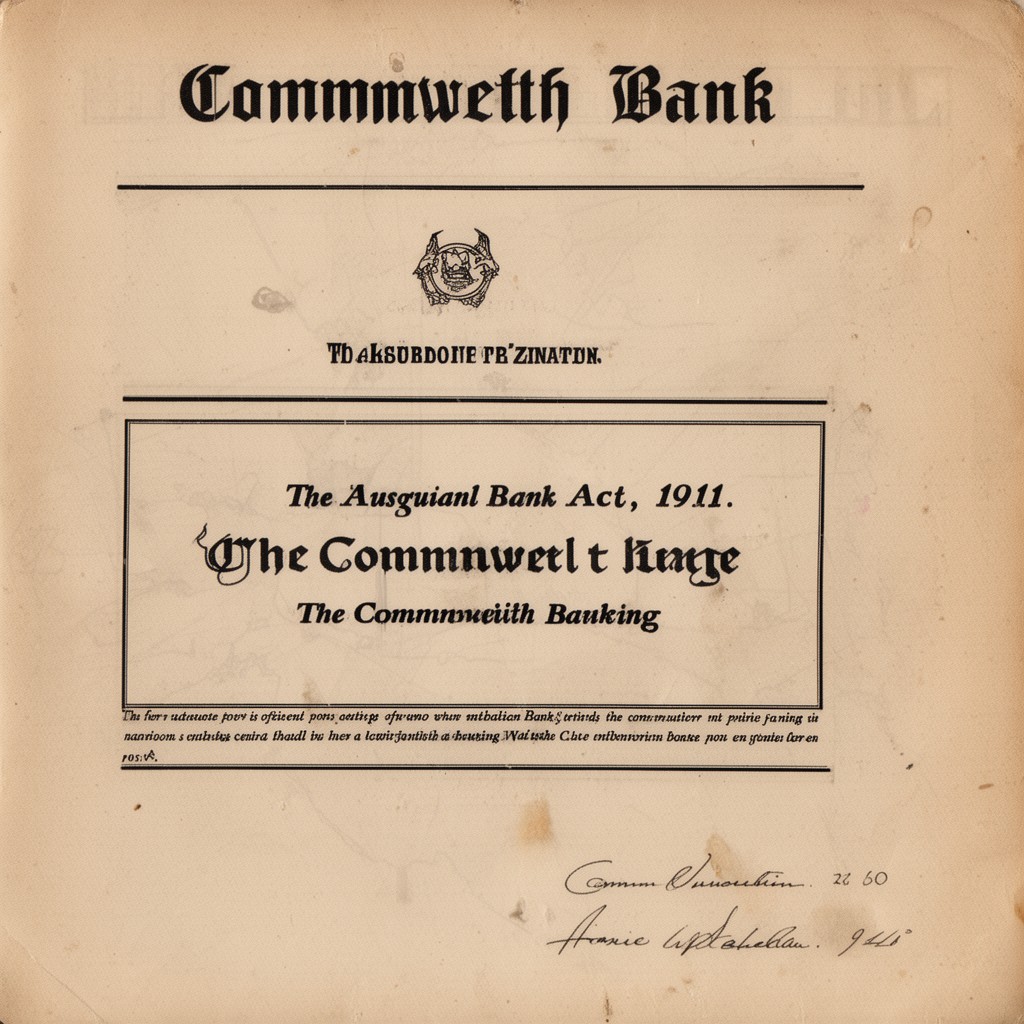 AI-generated illustration of Commonwealth Bank Act 1911