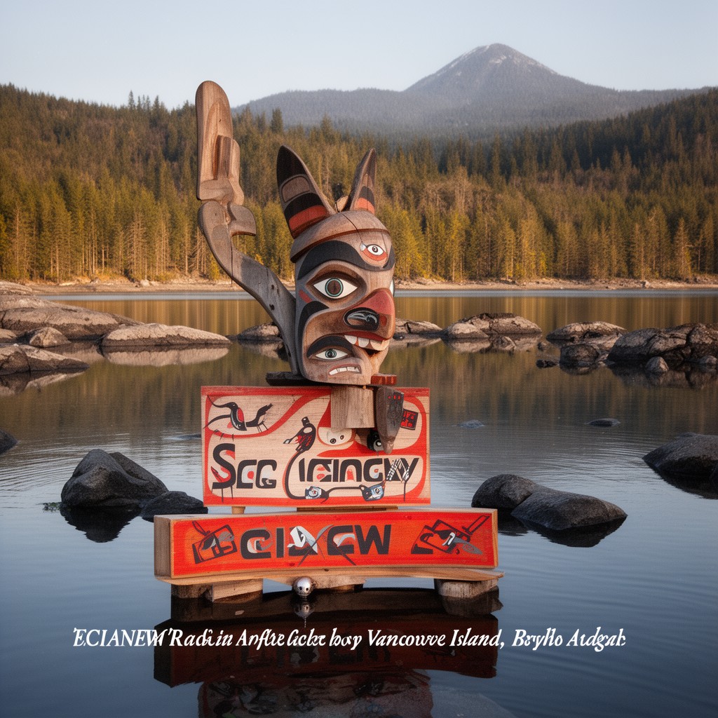 AI-generated illustration of Scia’new (Beecher Bay) First Nation