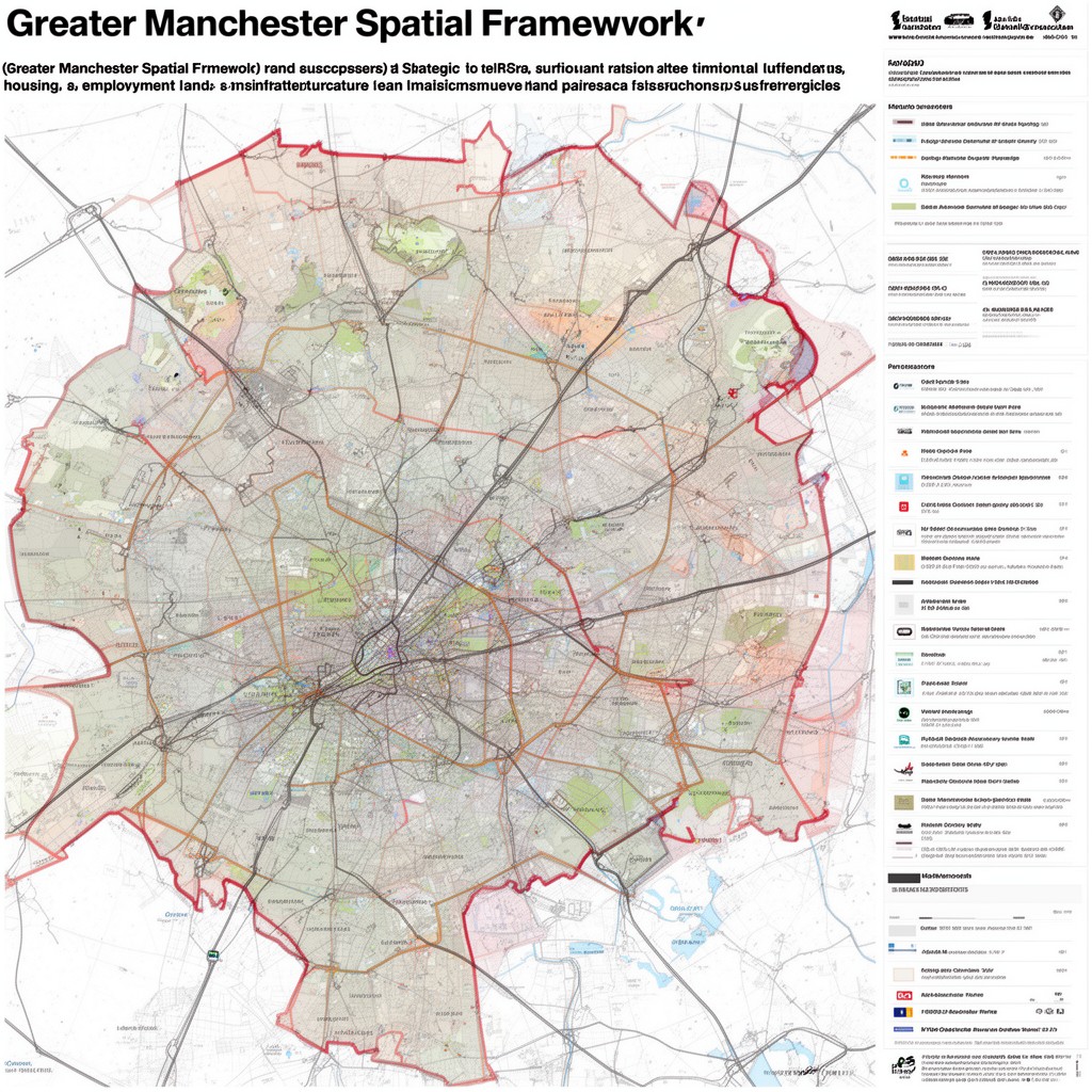 AI-generated illustration of Greater Manchester Spatial Framework (and successors)