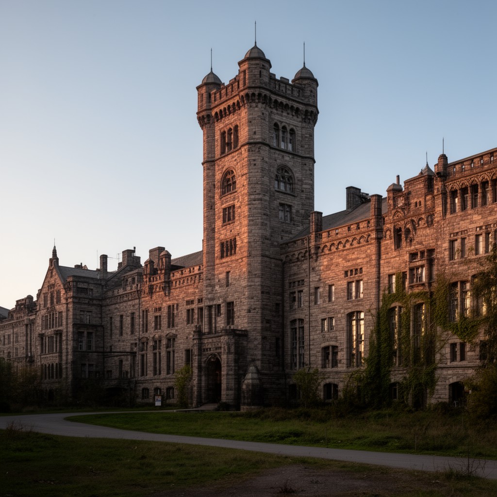 AI-generated illustration of Buffalo State Asylum for the Insane