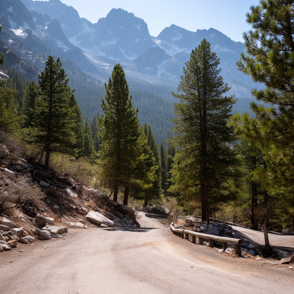 AI-generated illustration of Whitney Portal Road