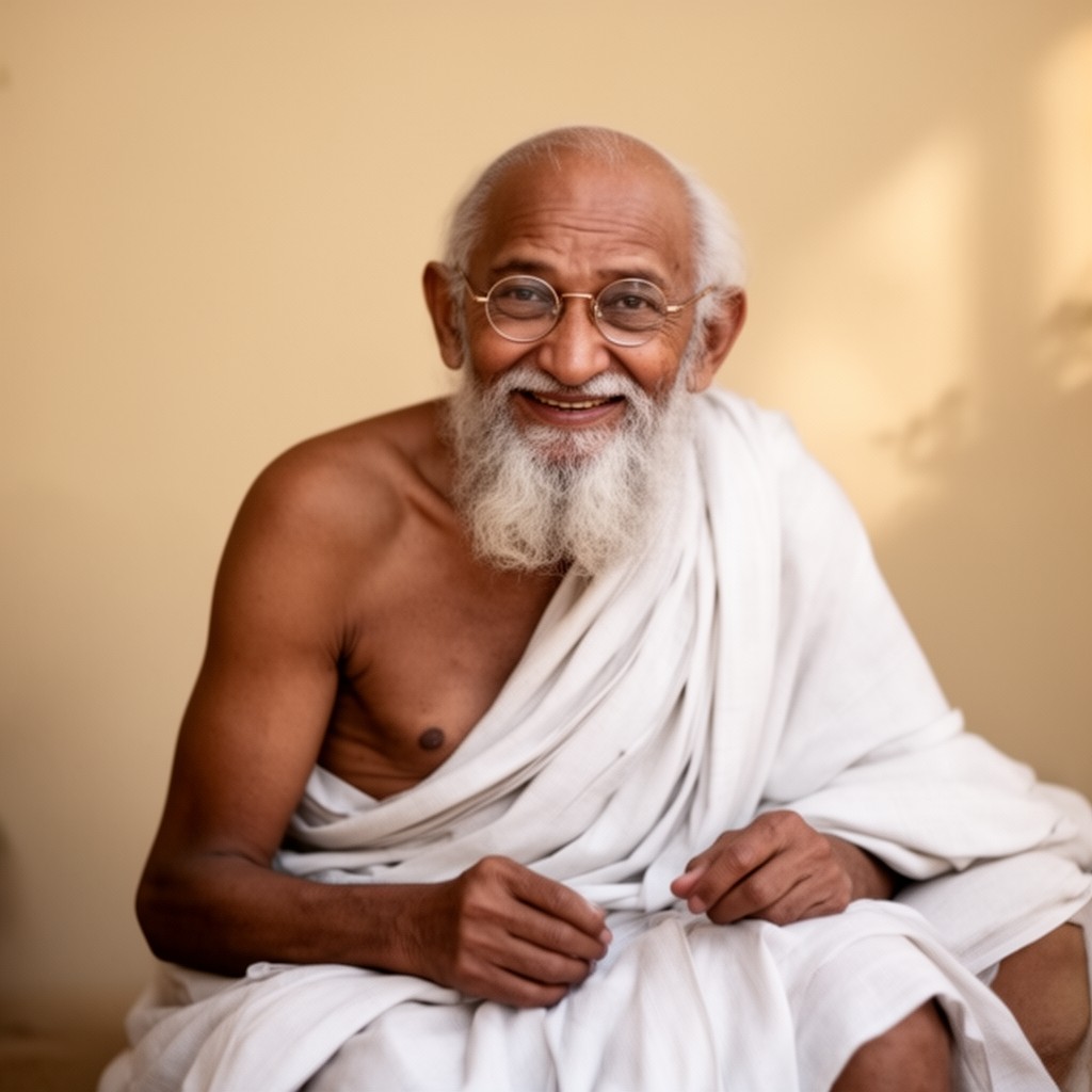 AI-generated illustration of Gandhi