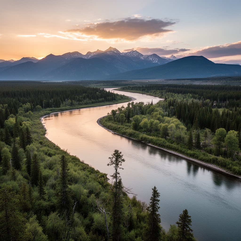 AI-generated illustration of Saskatchewan River