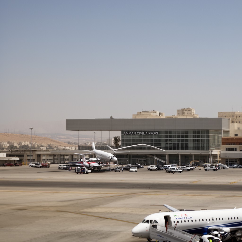 AI-generated illustration of Amman Civil Airport