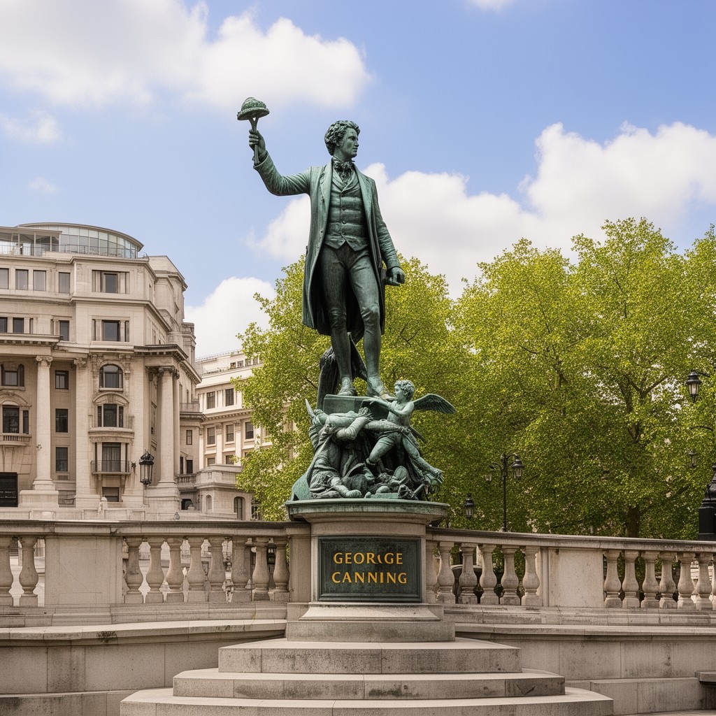 AI-generated illustration of Statue of George Canning, Parliament Square