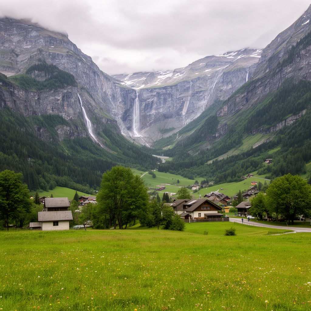 AI-generated illustration of Lauterbrunnen Valley