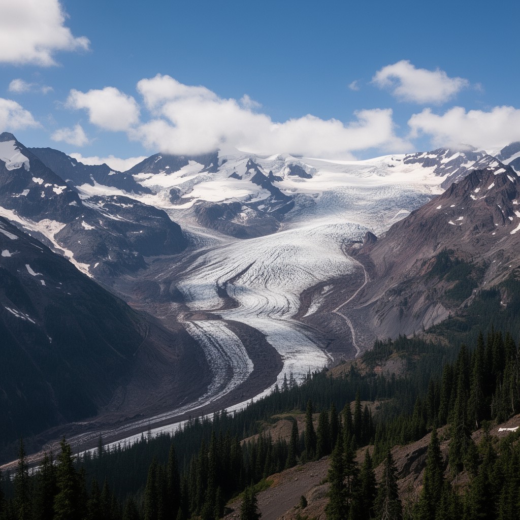 AI-generated illustration of Hotlum Glacier