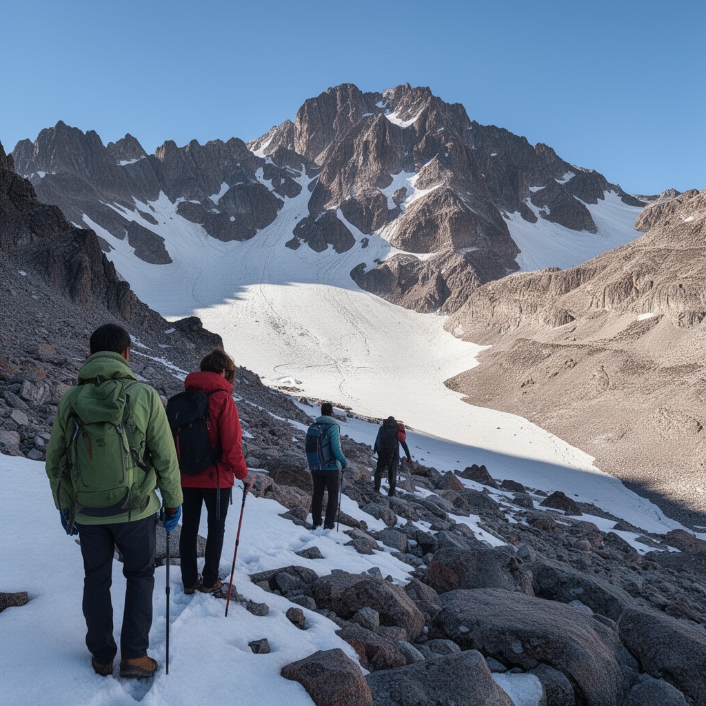 AI-generated illustration of Avalanche Gulch route