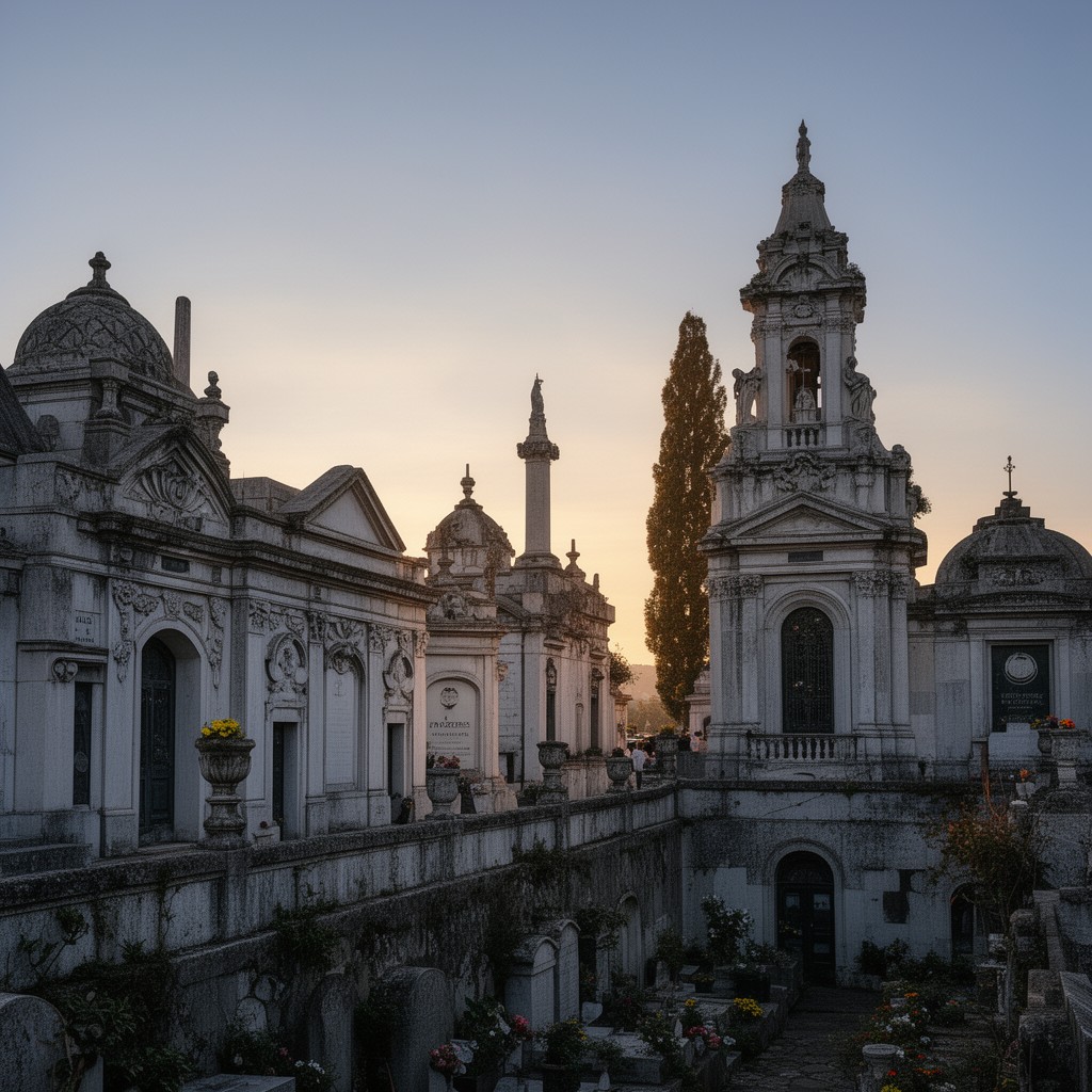 AI-generated illustration of Prazeres Cemetery