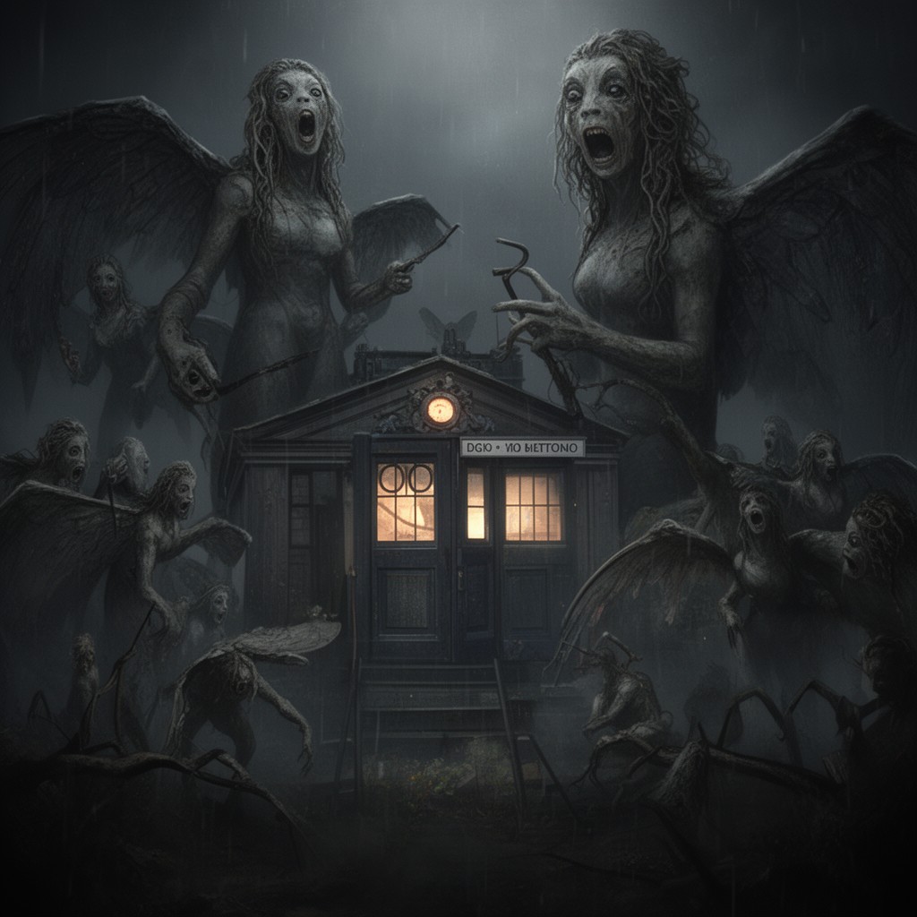 AI-generated illustration of Doctor Who episode "Village of the Angels"