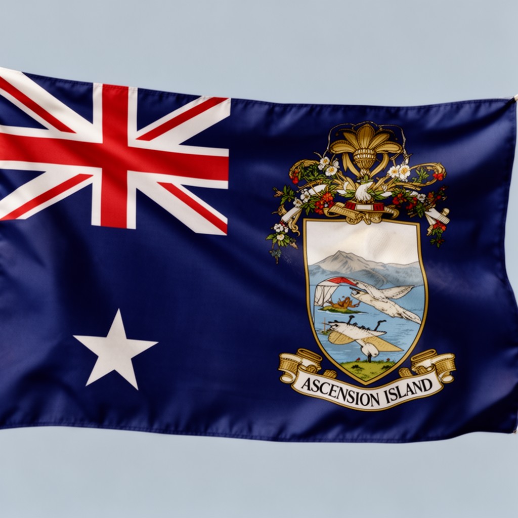AI-generated illustration of Flag of Ascension Island