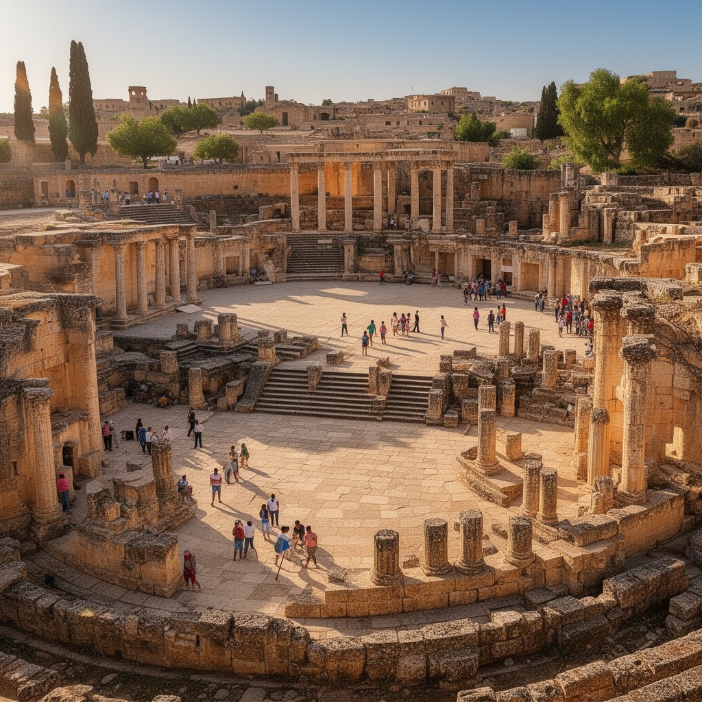 AI-generated illustration of forum of Dougga