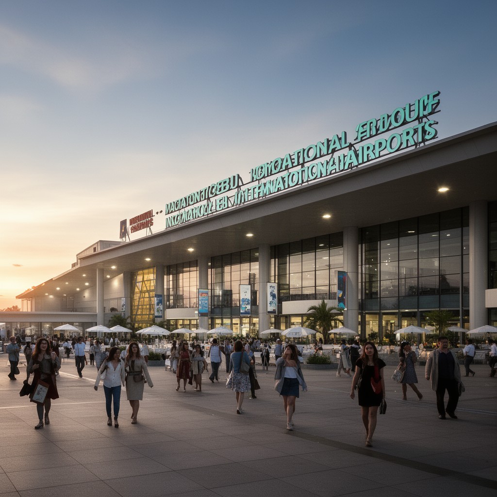AI-generated illustration of Mactan–Cebu International Airport