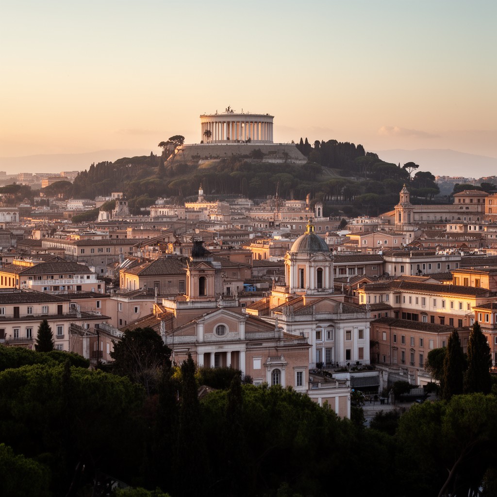 AI-generated illustration of Janiculum Hill