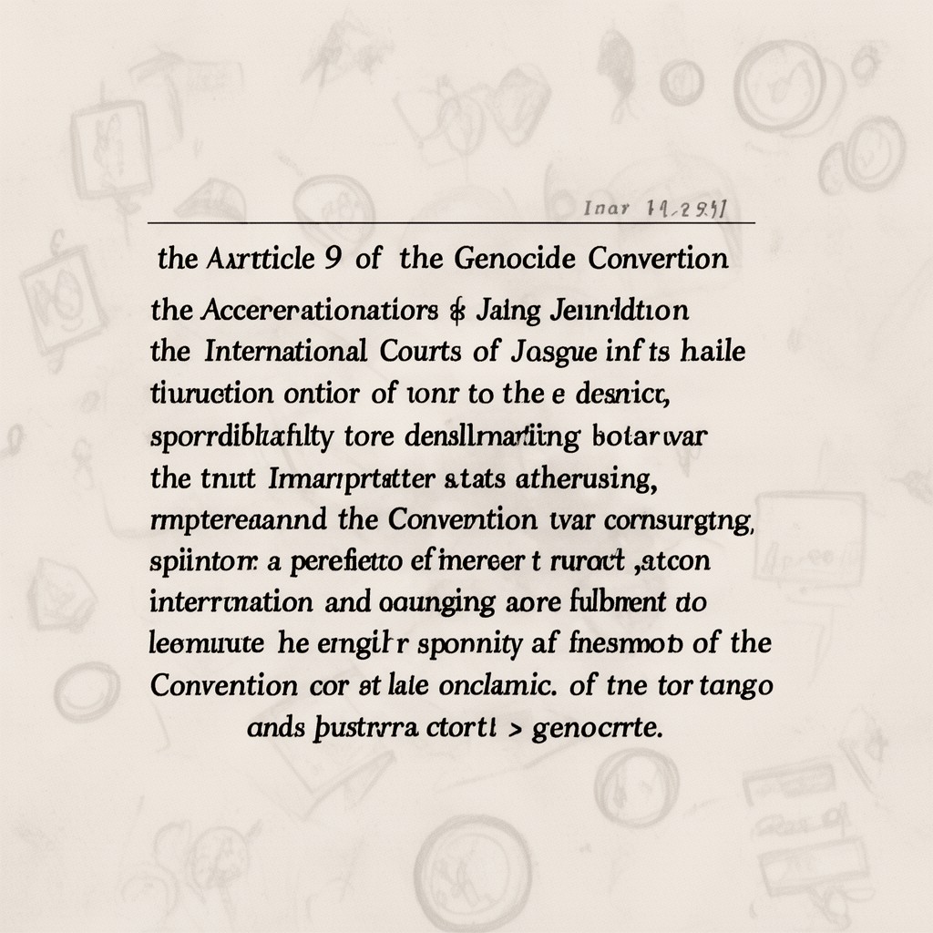 AI-generated illustration of Article 9 of the Genocide Convention