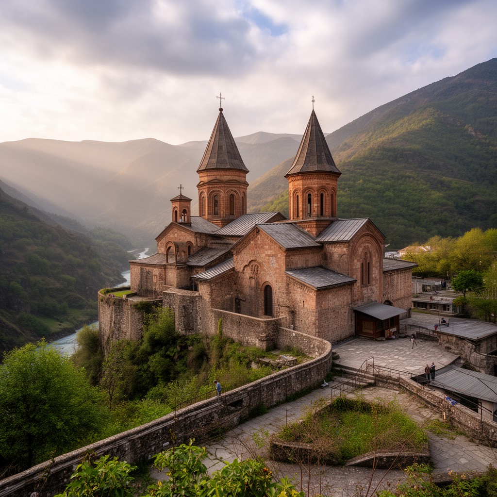 AI-generated illustration of Motsameta Monastery