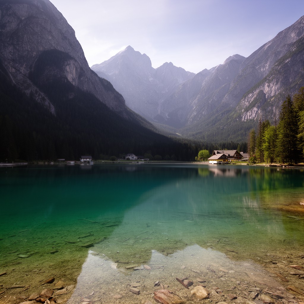 AI-generated illustration of Lake Bohinj