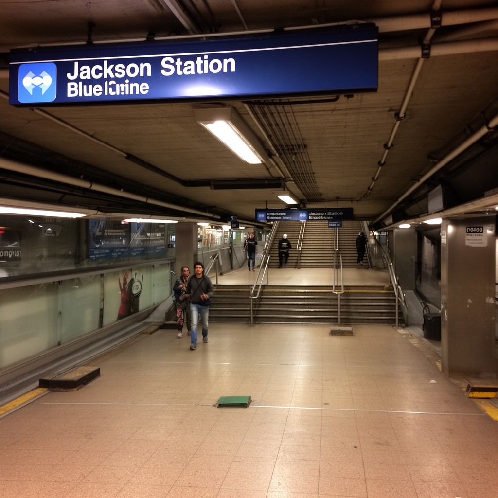 AI-generated illustration of Jackson station (Blue Line)