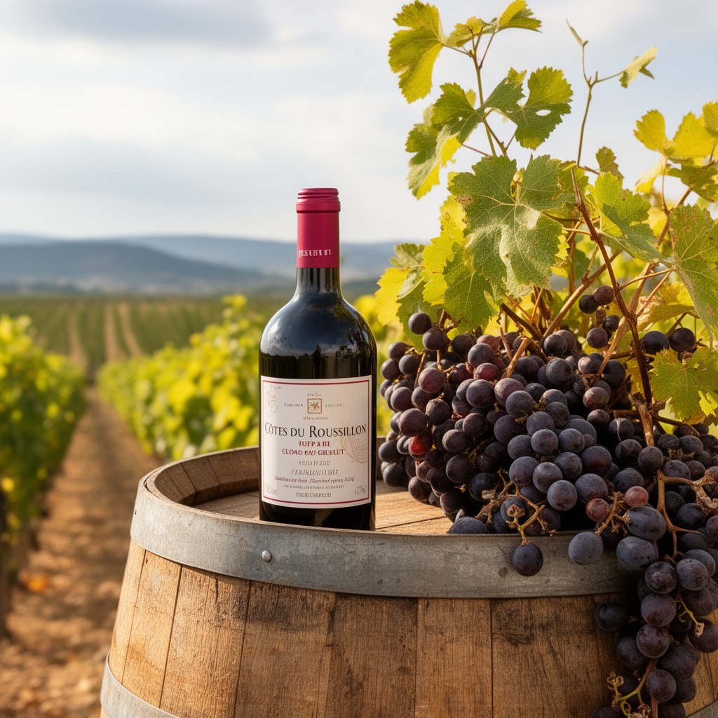 AI-generated illustration of Côtes du Roussillon AOC