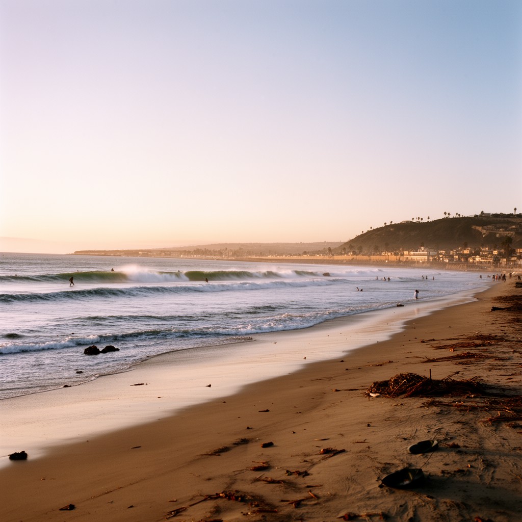 AI-generated illustration of T-Street Beach